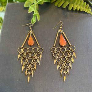 earrings for women | Gold-Tone Teardrop Stone Chandelier Drop Earrings